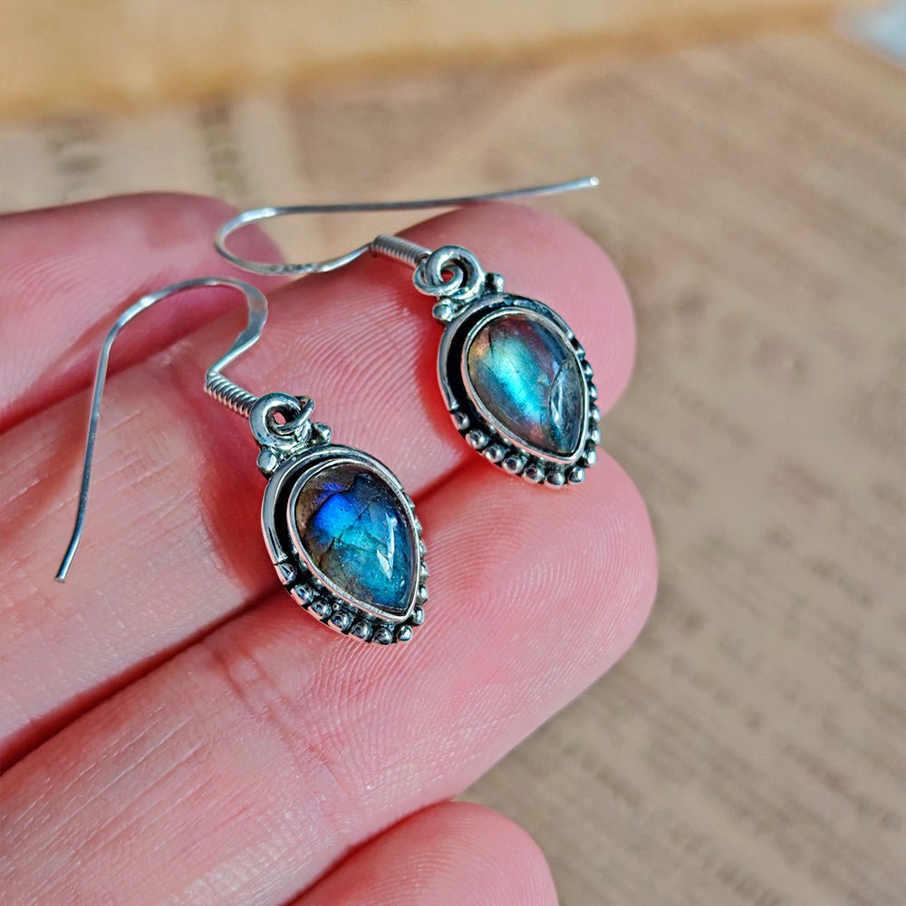 Pendientes Ishtar de Labradorita y Plata de Ley 925 - Mystical Tienda
