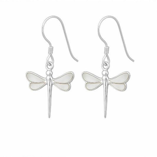 Pendientes Libélula Lua de Nácar - Plata de Ley 925 - Mystical Tienda