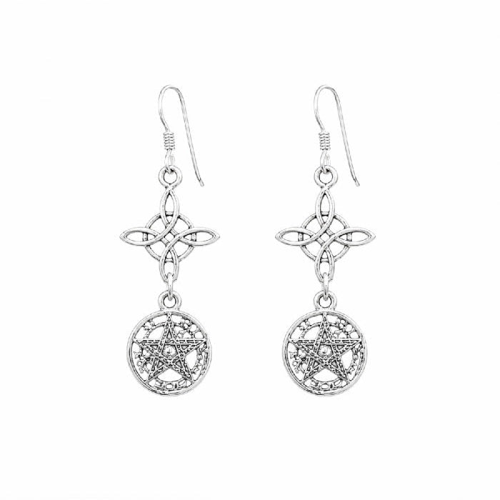 Pendientes Nudo de Bruja & Tetragramaton S925 - Mystical Tienda