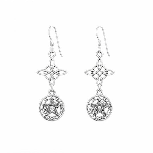 Pendientes Nudo de Bruja & Tetragramaton S925 - Mystical Tienda