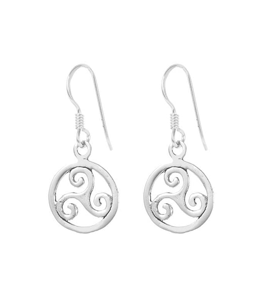 Pendientes Trisquel Circulo en Plata de Ley 925 - Mystical Tienda