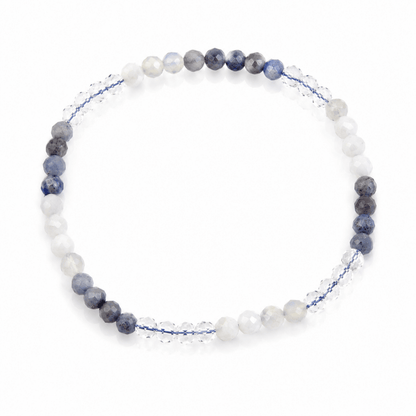 Pulsera “Atracción Energia Divina” Facetada - Sodalita, Piedra de Luna & Cuarzo blanco - Mystical Tienda