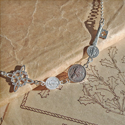 Pulsera Cuádruple de Protección S925: Cuatro Amuletos de Luz - Mystical Tienda