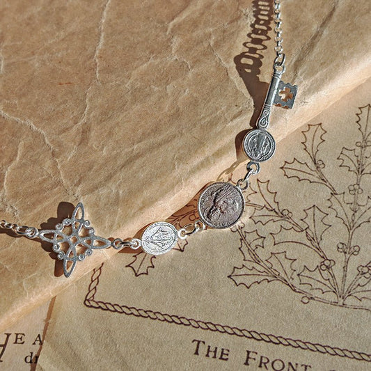 Pulsera Cuádruple de Protección S925: Cuatro Amuletos de Luz - Mystical Tienda