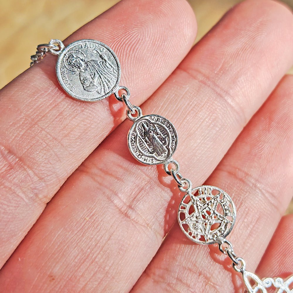 Pulsera Cuádruple de Protección S925: Cuatro Sellos Sagrados - Mystical Tienda