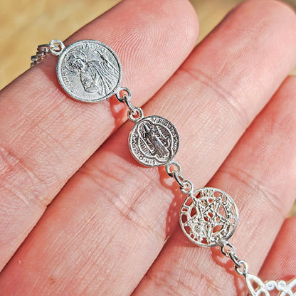 Pulsera Cuádruple de Protección S925: Cuatro Sellos Sagrados - Mystical Tienda