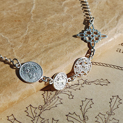 Pulsera Cuádruple de Protección S925: Cuatro Sellos Sagrados - Mystical Tienda