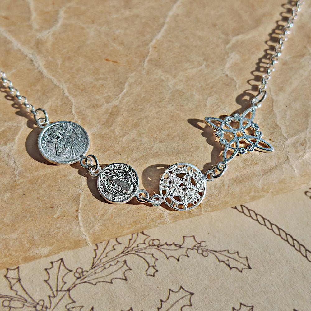 Pulsera Cuádruple de Protección S925: Cuatro Sellos Sagrados - Mystical Tienda