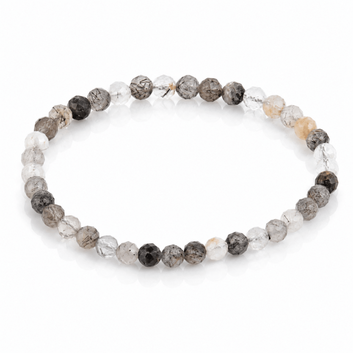 Pulsera Cuarzo Turmalinado - Facetada - Mystical Tienda