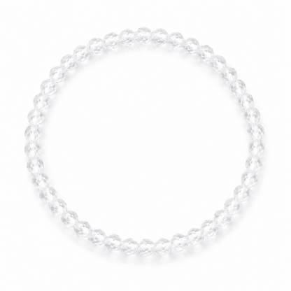 Pulsera de Cuarzo Blanco Bola Facetada - Mystical Tienda