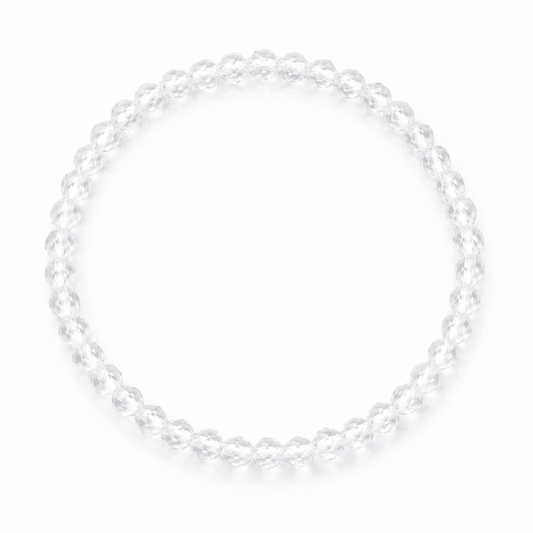 Pulsera de Cuarzo Blanco Bola Facetada - Mystical Tienda