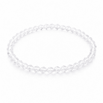Pulsera de Cuarzo Blanco Bola Facetada - Mystical Tienda