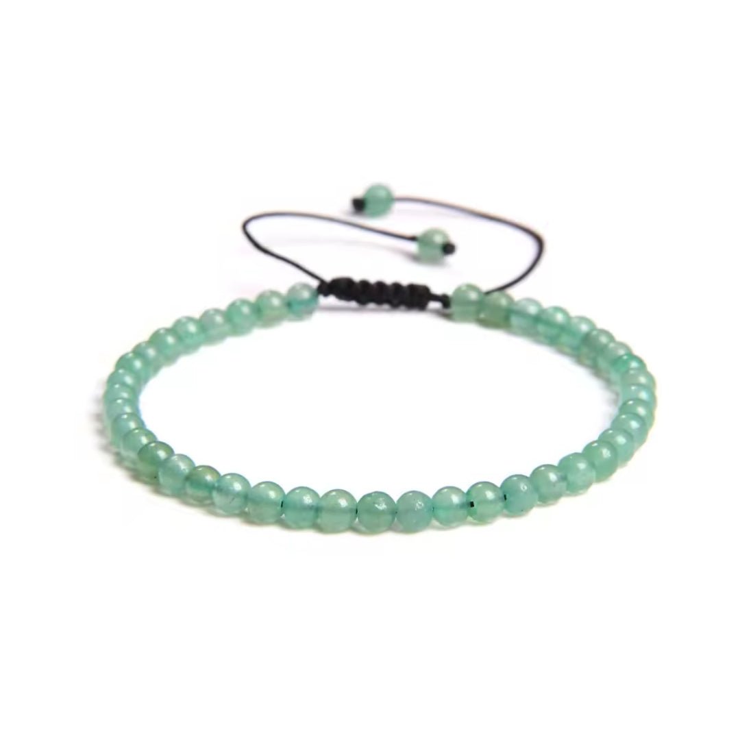 Pulsera de Cuarzo Verde con Nudo Corredizo - Mystical Tienda