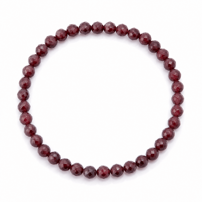 Pulsera de Granate Bola Facetada - Mystical Tienda