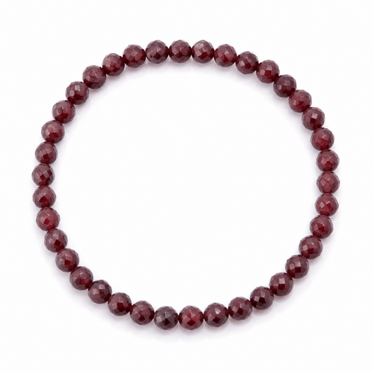 Pulsera de Granate Bola Facetada - Mystical Tienda