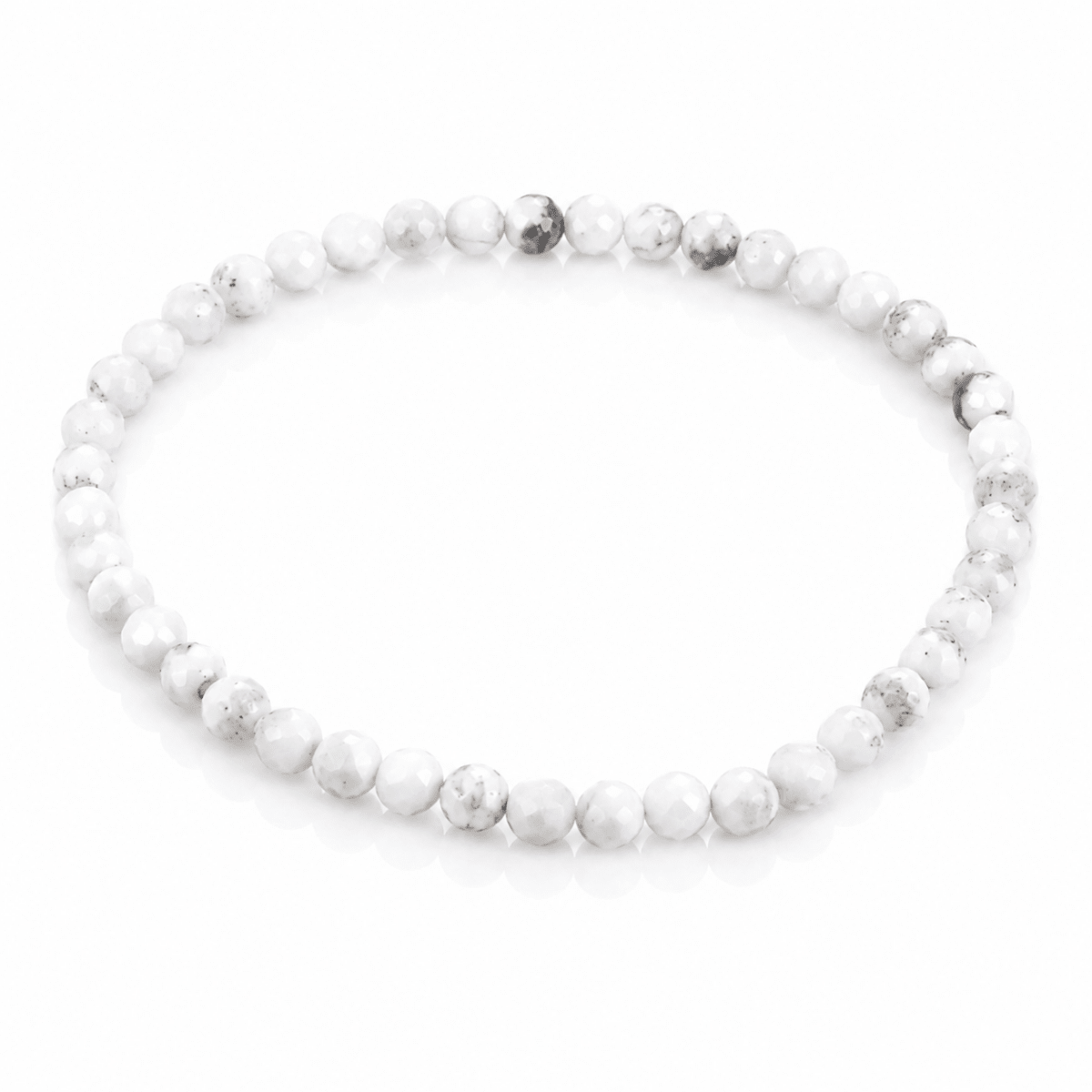 Pulsera de Howlita Blanca Bola Facetada - Mystical Tienda