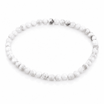 Pulsera de Howlita Blanca Bola Facetada - Mystical Tienda