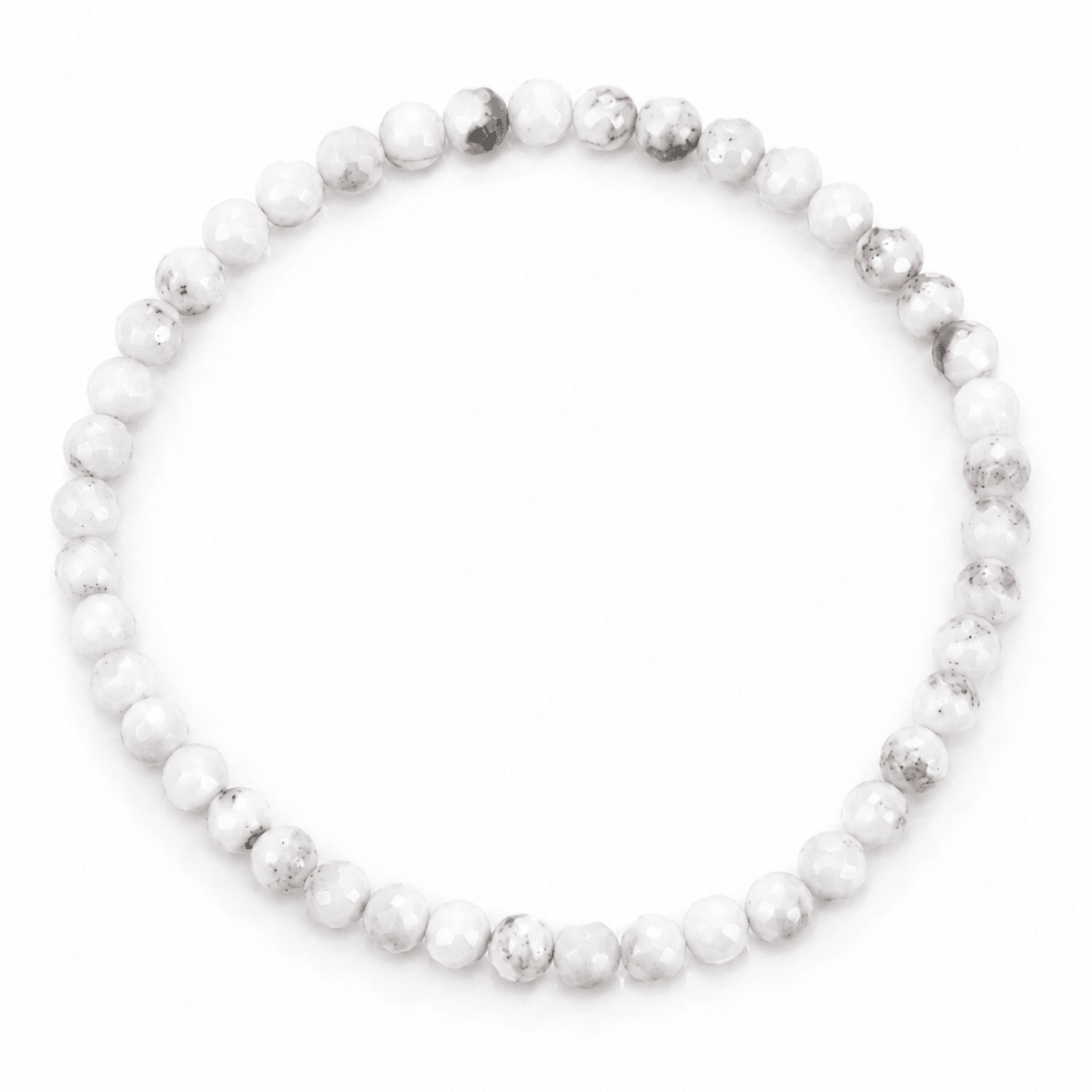 Pulsera de Howlita Blanca Bola Facetada - Mystical Tienda