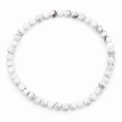 Pulsera de Howlita Blanca Bola Facetada - Mystical Tienda