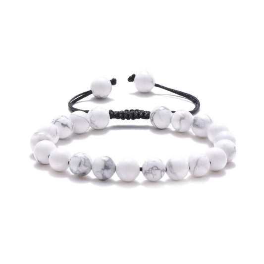 Pulsera de Howlita Blanca con Nudo Corredizo - Mystical Tienda