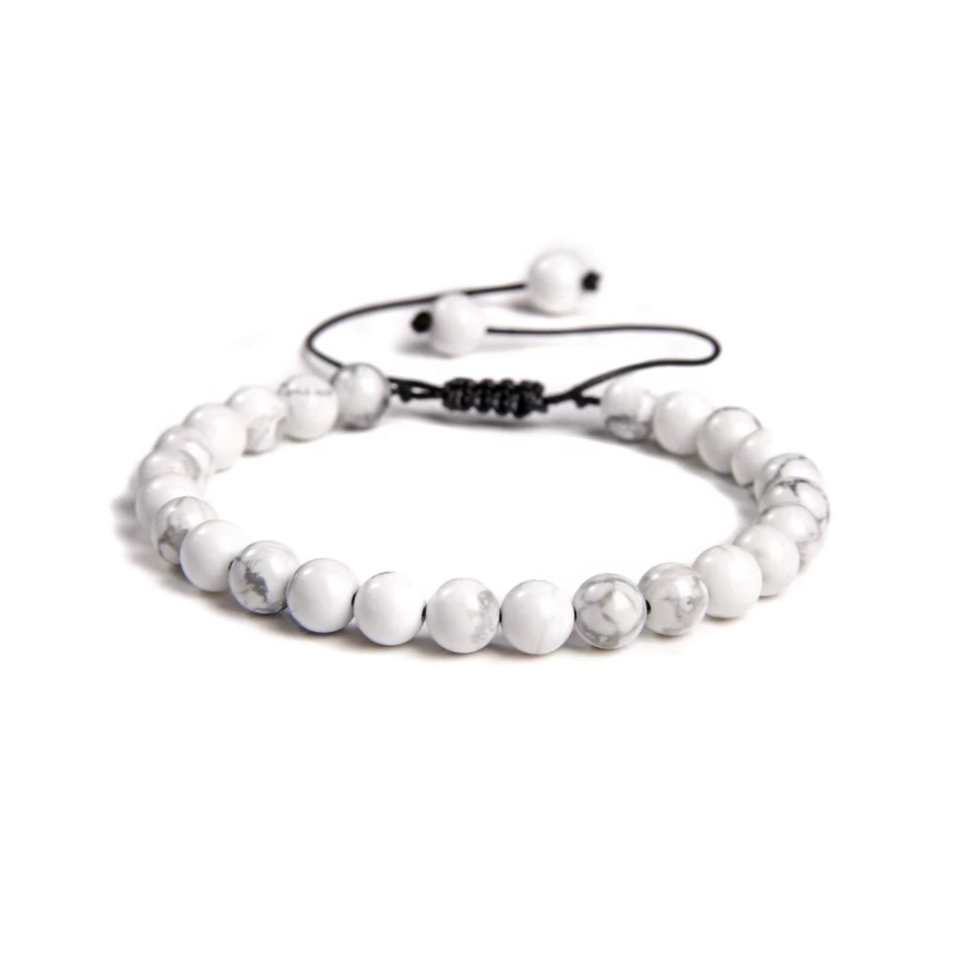 Pulsera de Howlita Blanca con Nudo Corredizo - Mystical Tienda