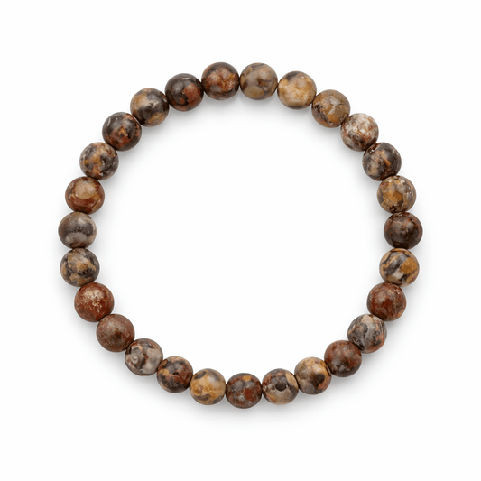 Pulsera de Jaspe Leopardo Bola lisa - Mystical Tienda