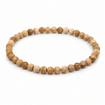 Pulsera de Jaspe Madera bola facetada - Mystical Tienda