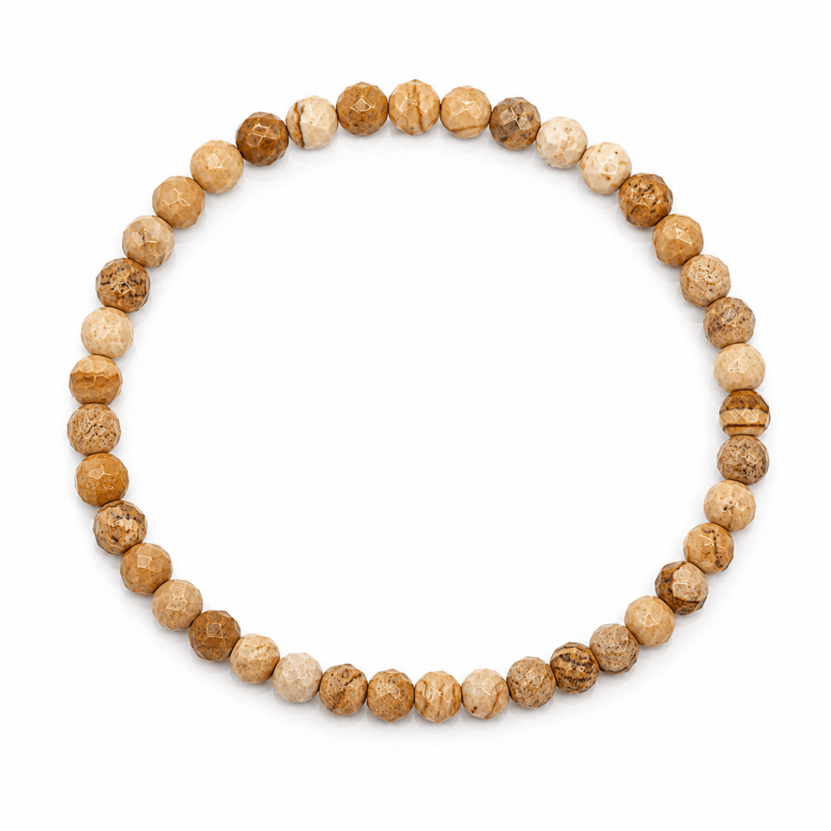 Pulsera de Jaspe Madera bola facetada - Mystical Tienda