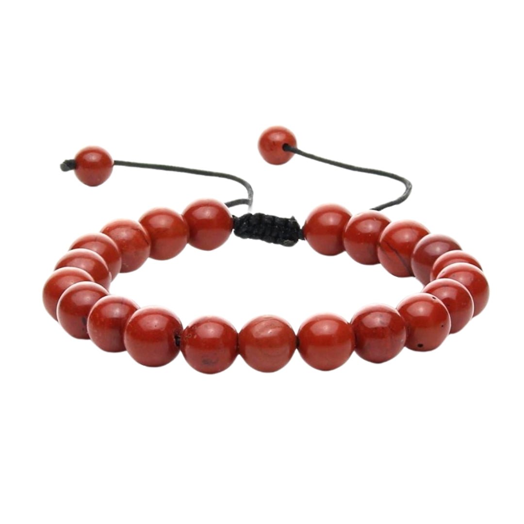 Pulsera de Jaspe Rojo con Nudo Corredizo - Mystical Tienda