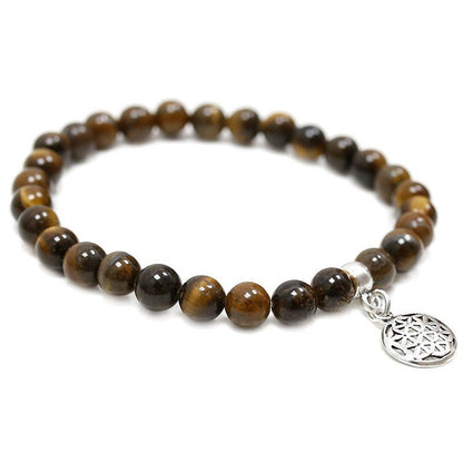 Pulsera de Ojo de Tigre y Flor de la Vida - Mystical Tienda