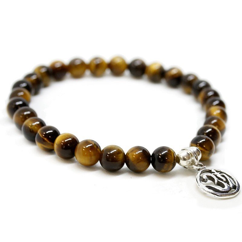 Pulsera de Ojo de Tigre y Símbolo OM - Mystical Tienda