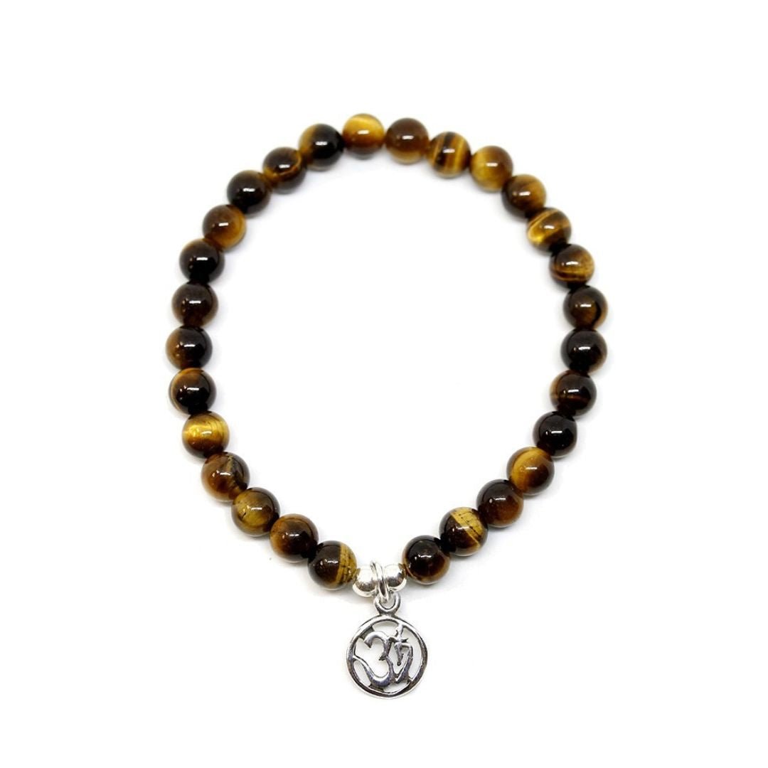 Pulsera de Ojo de Tigre y Símbolo OM - Mystical Tienda