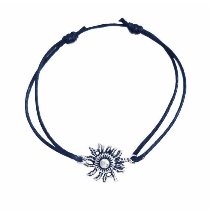 Pulsera Hilo Negro y Eguzkilore - Plata de Ley 925 - Mystical Tienda