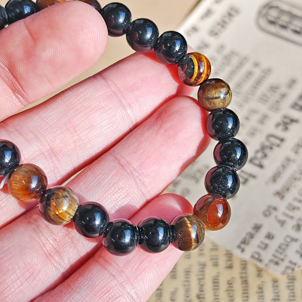 Pulsera “Limpieza Energética” - Ojo de Tigre & Turmalina - Mystical Tienda