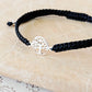 Pulsera Macramé Negro con Árbol de la Vida S925 - Mystical Tienda