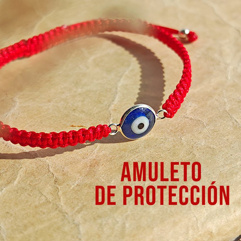 Pulsera Macramé Rojo con Ojo Turco S925 - Mystical Tienda