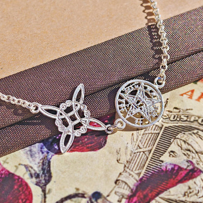 Pulsera Nudo de Bruja & Tetragramaton - Plata de Ley 925 - Mystical Tienda