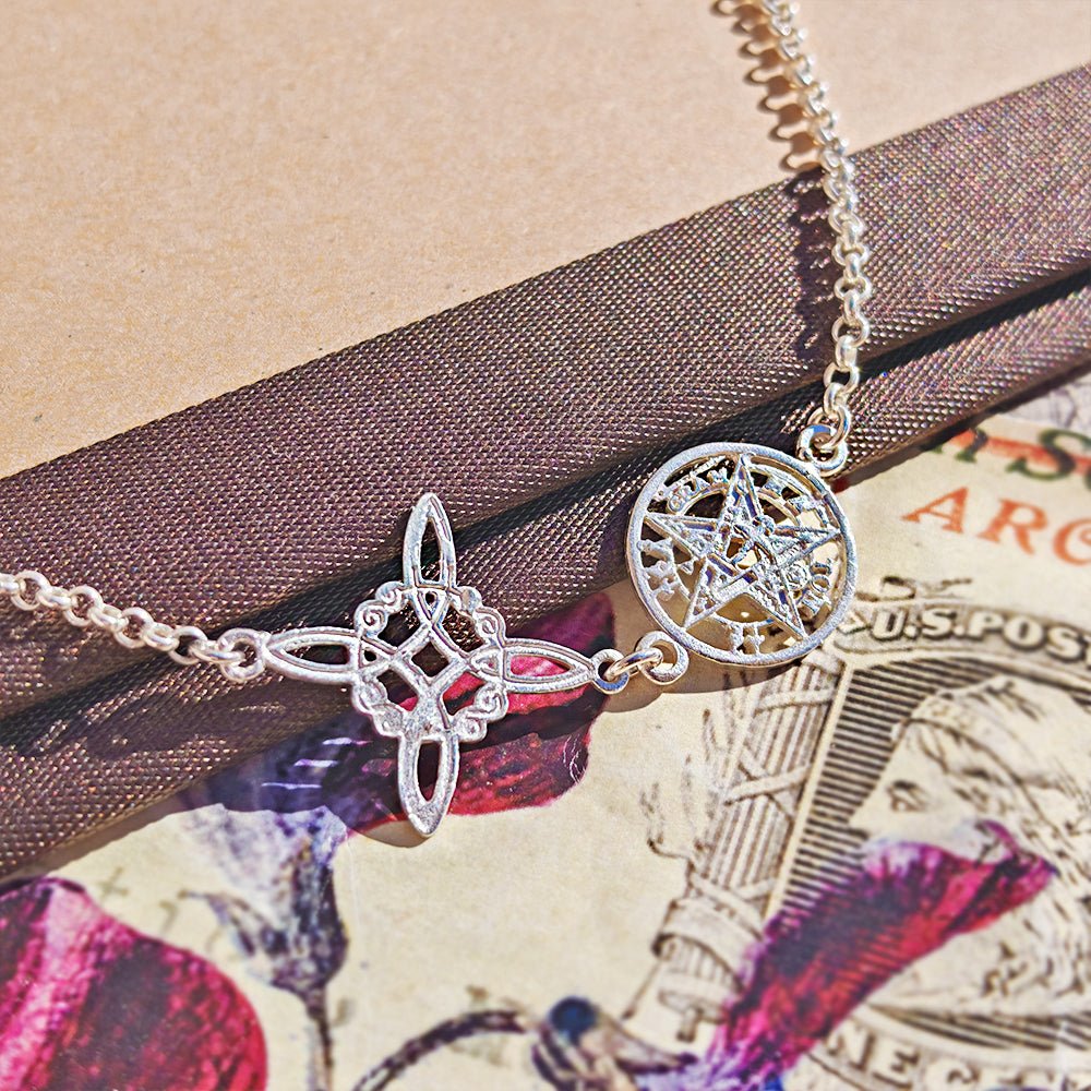 Pulsera Nudo de Bruja & Tetragramaton - Plata de Ley 925 - Mystical Tienda