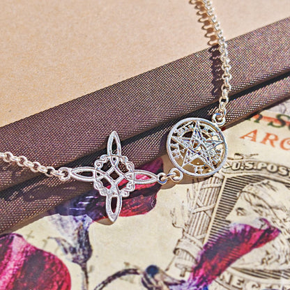 Pulsera Nudo de Bruja & Tetragramaton - Plata de Ley 925 - Mystical Tienda