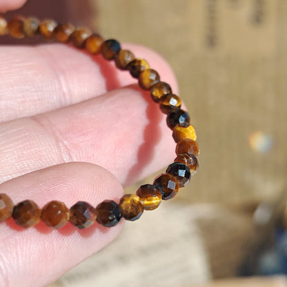 Pulsera Ojo de Tigre Facetado - Acero Inoxidable - Mystical Tienda