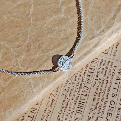 Pulsera Protectora S925: Medalla de San Benito - Mystical Tienda