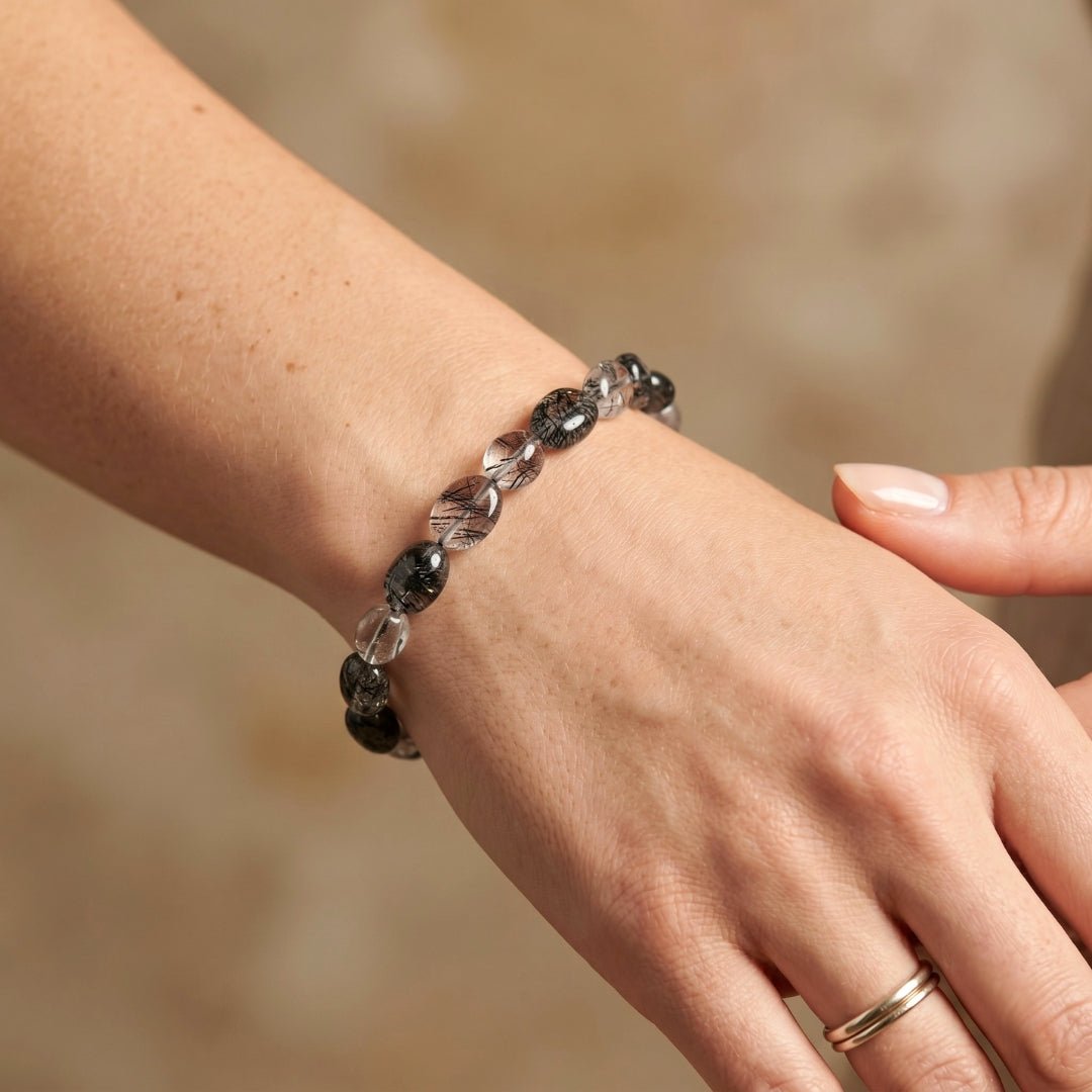 Pulsera Rodados de Cuarzo Turmalinado - Mystical Tienda