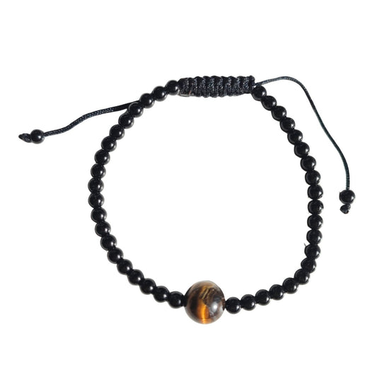 Pulsera Tibetana de Obsidiana y Ojo de Tigre - Mystical Tienda