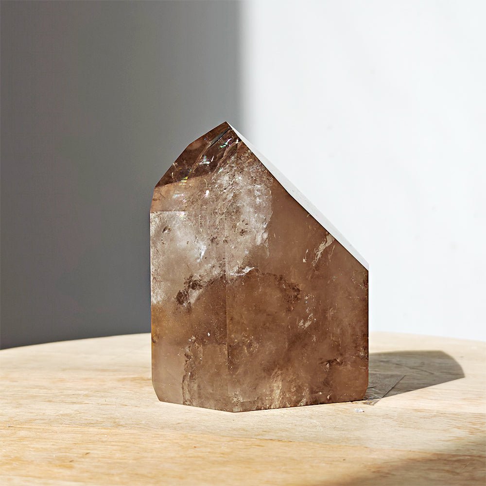 Punta de Cuarzo Ahumado 02 - Maestro Canalizador y Arcoiris - Mystical Tienda