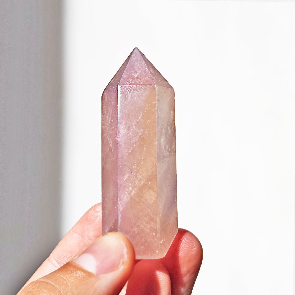 Punta de Cuarzo Aura Rosa - Edición imperfecta 01 - Mystical Tienda