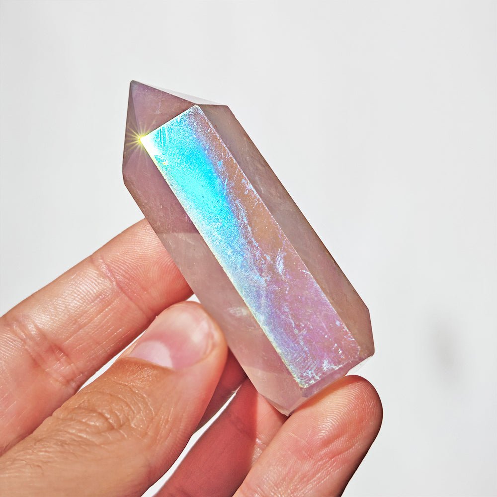 Punta de Cuarzo Aura Rosa - Edición imperfecta 01 - Mystical Tienda