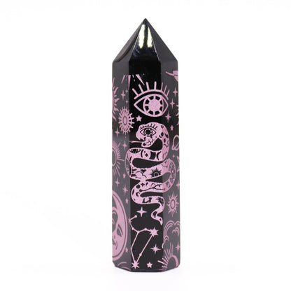 Punta de Obsidiana Negra 'Mistica' - Rosa - Mystical Tienda