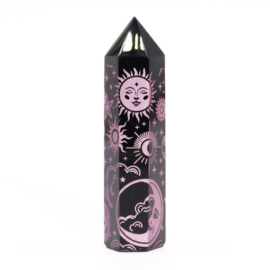 Punta de Obsidiana Negra 'Mistica' - Rosa - Mystical Tienda