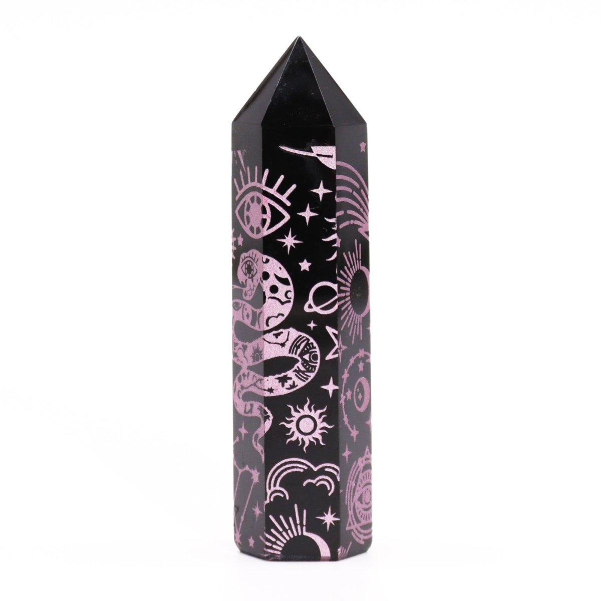 Punta de Obsidiana Negra 'Mistica' - Rosa - Mystical Tienda