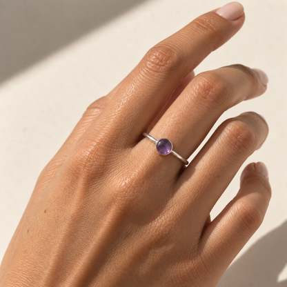Anillo 'Juno' de Amatista - Plata de Ley
